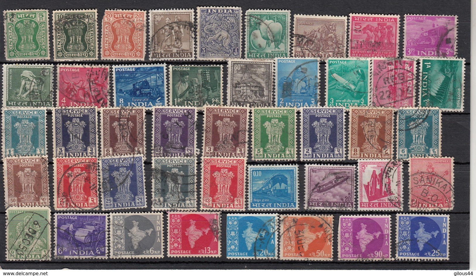 Inde  Lot De 44 Timbres - Collections, Lots & Series