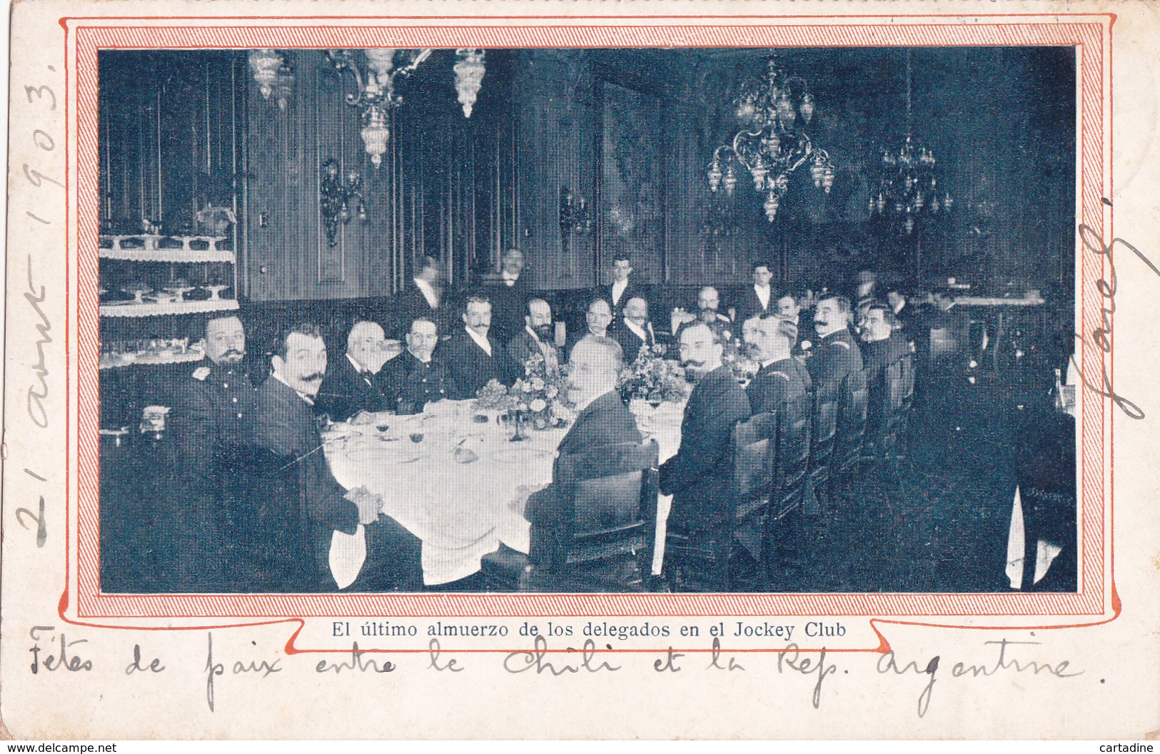 CPA Argentine - El Ultimo Almuerzo De Los Delegados En El Jockey Club - 1903 - Argentine