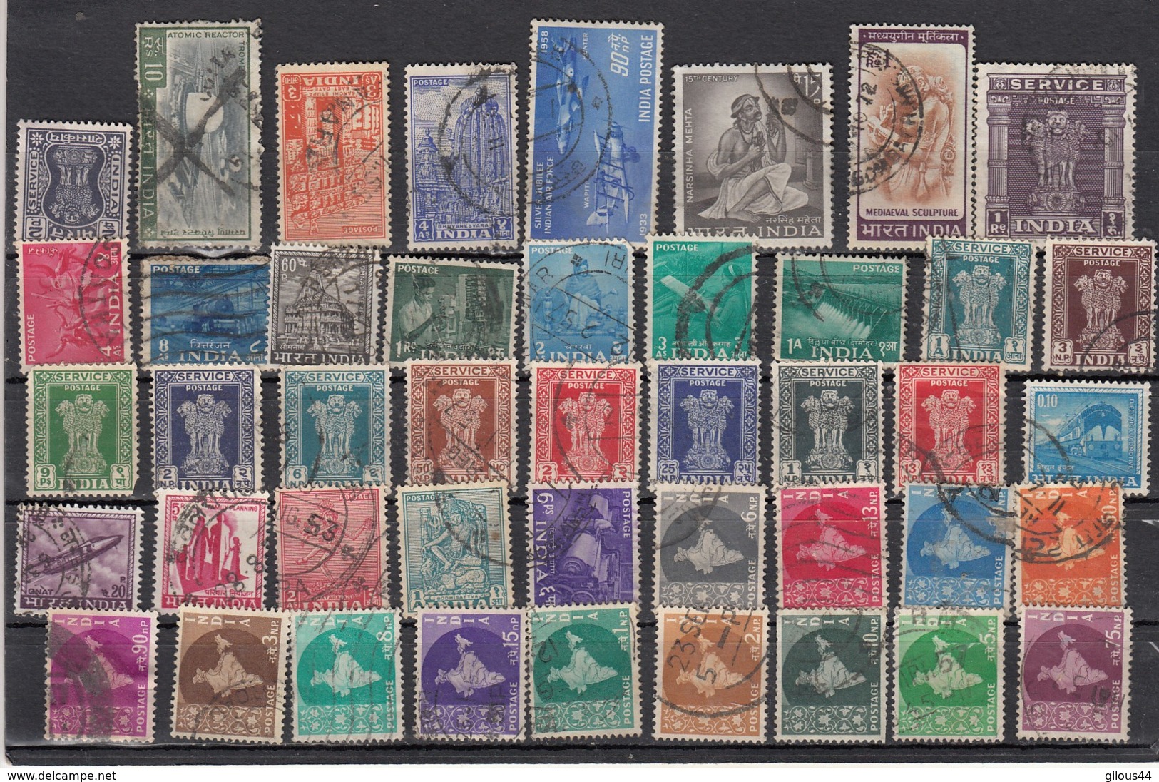 Inde  Lot De 44 Timbres - Collections, Lots & Séries