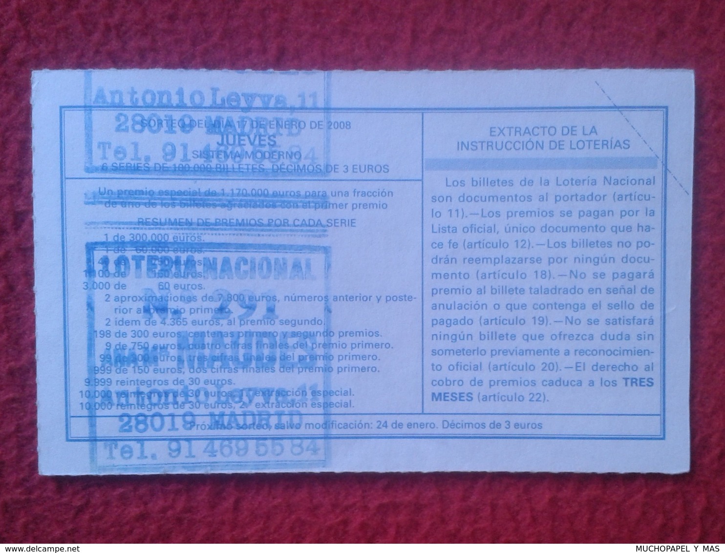 SPAIN DÉCIMO DE LOTERÍA NACIONAL NATIONAL LOTTERY LOTERIE RABBIT LAPIN LIÈVRE HARE HASE LIEBRE CONEJO COMÚN.... VER FOTO - Biglietti Della Lotteria