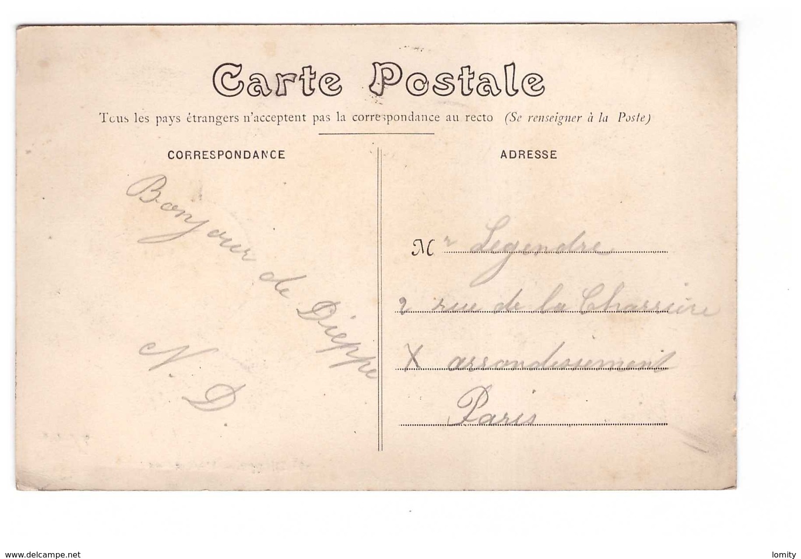 76 Dieppe L' Avant Port Cpa Carte Animée Cachet 1912 - Dieppe