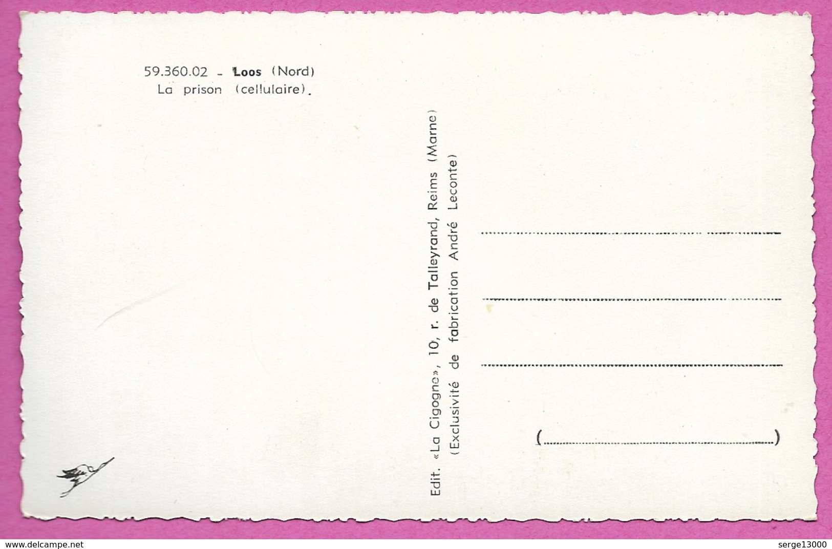 Nord 59 LOOS La Prison ( Cellulaire ) Env Lille - Loos Les Lille