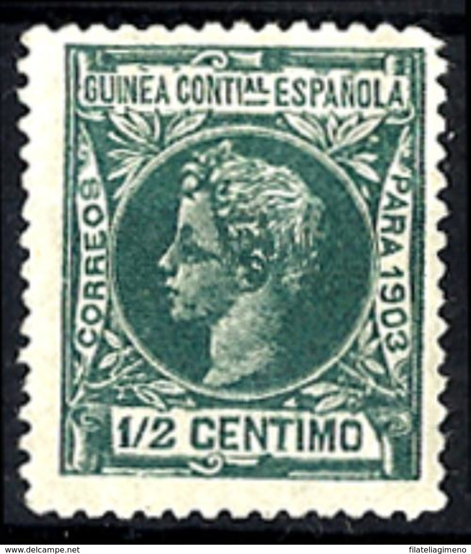 Guinea Española Nº 10 Con Charnela - Guinea Española