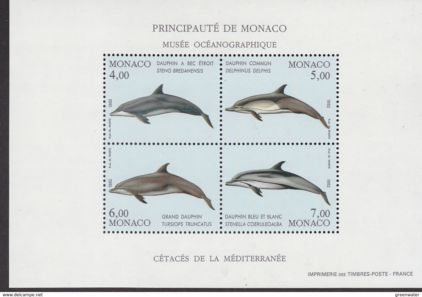 Monaco 1992 Delphins M/s ** Mnh (41682G) - Blokken