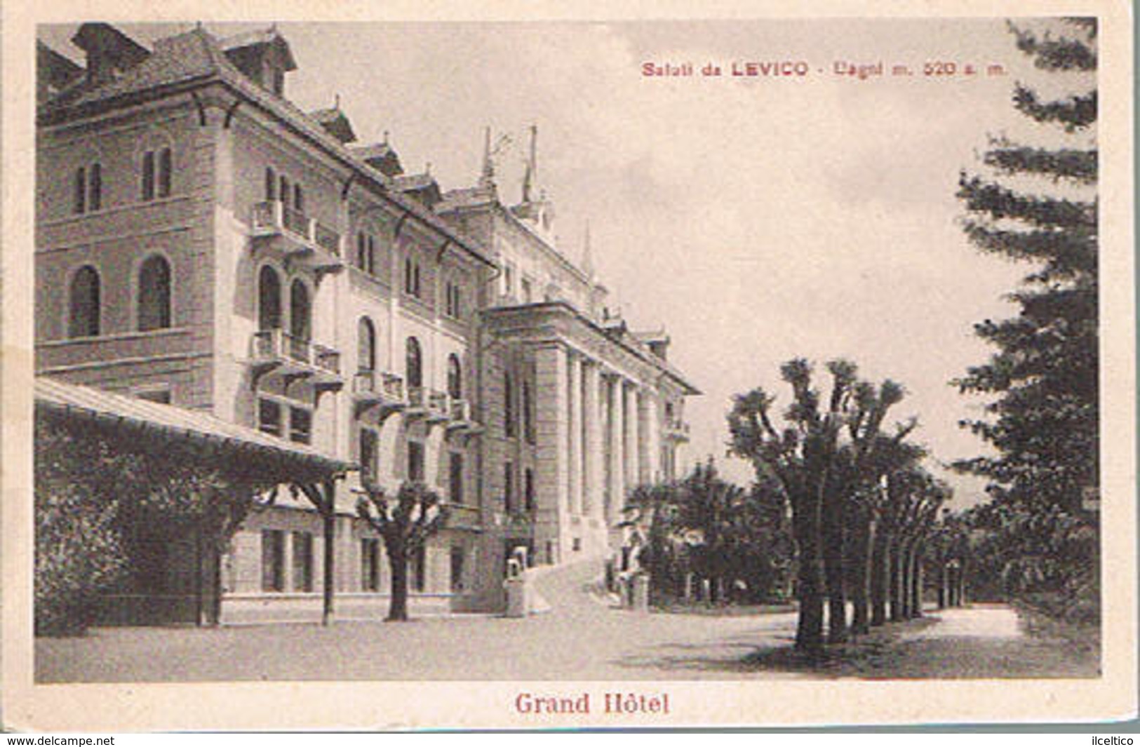 SALUTI  DA  LEVICO  - GRAND  HOTEL  - 1927 - Trento