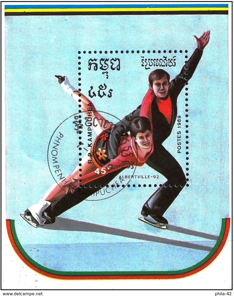 Kampuchea 1989 - Albertville Olympics : Figure Skating ( Mi Bl165 - YT Bf 68A ) - Kampuchea