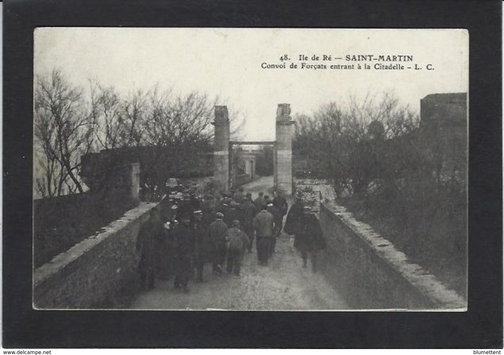 CPA Forçats Bagne Bagnards Prison Saint Martin De Ré Ile De Ré écrite - Ile De Ré