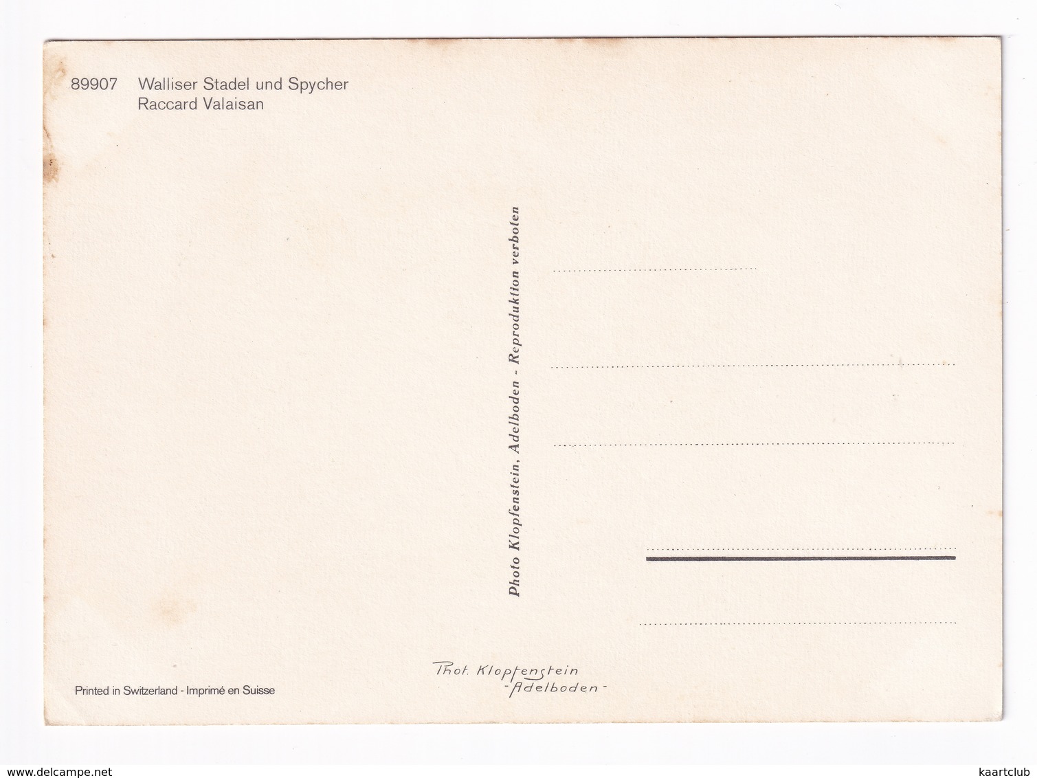 Walliser Stadel Und Spycher - Raccard Valaisan -  (Suisse/Schweiz) - Andere & Zonder Classificatie