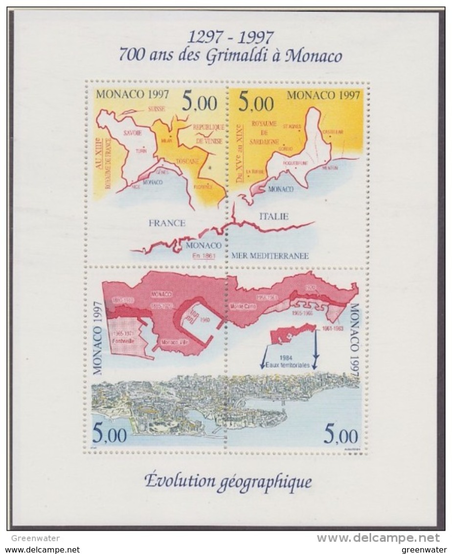 Monaco 1997 700 Ans Des Grimaldi à Monaco  M/s ** Mnh (41682P) - Blokken