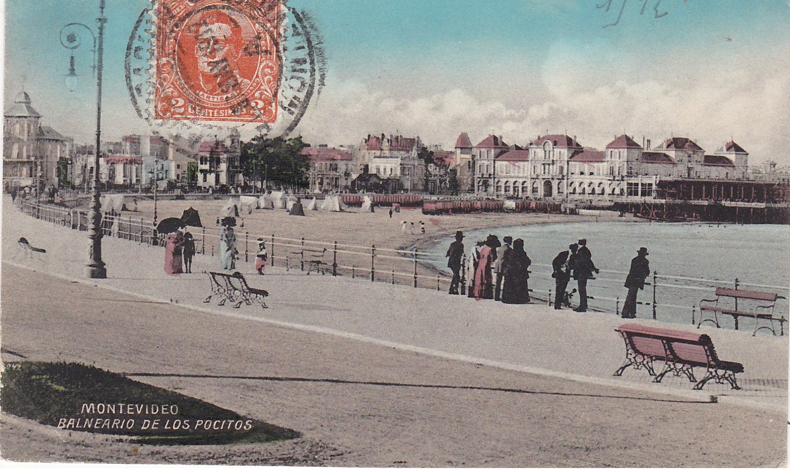 URUGUAY, MONTEVIDEO, BALNEARIO DE LOS POCITOS, ED. ALMERA HERMANOS ,ANIMEE,PLAGE,   EURE 1913 , TU1 - Uruguay