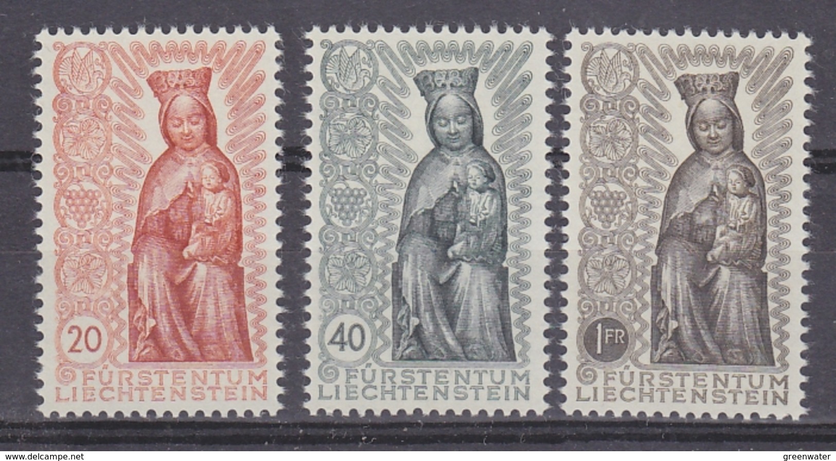 Liechtenstein 1954 Marianisches Jahr 3v ** Mnh  (41683B) - Ongebruikt