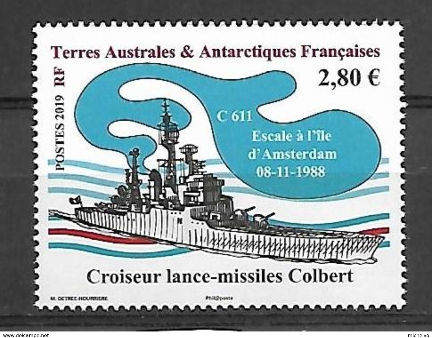 TAAF 2019 - Yv N° 886 ** - Bateau Croiseur Lance-missiles Colbert - Nuovi