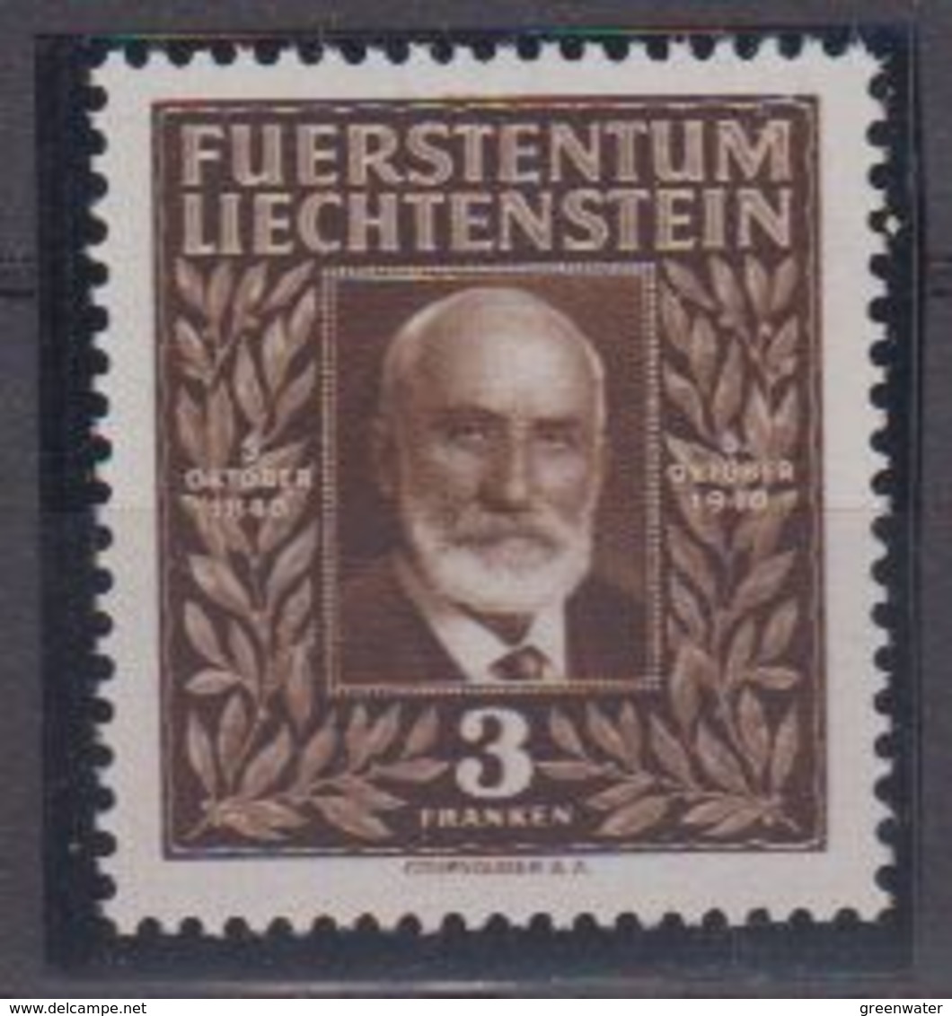 Liechtenstein 1940 Geburtstag Fürst Johann II 1v ** Mnh (41683F) - Ongebruikt