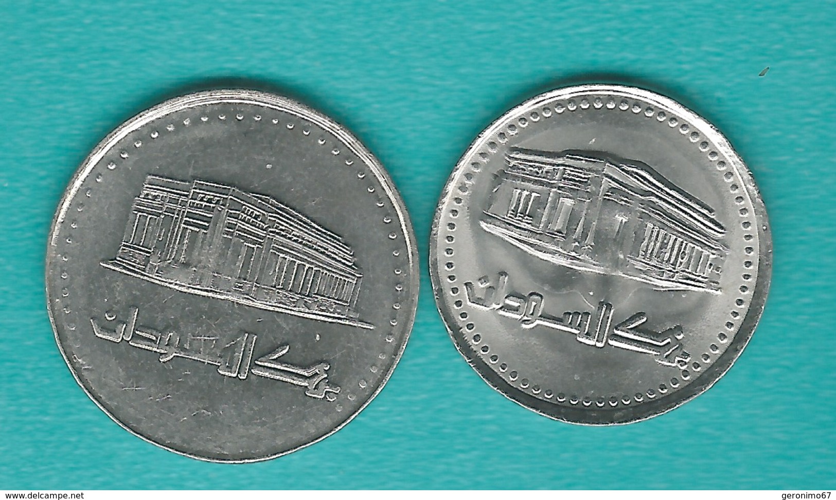 Sudan - AH1419 (1999) - 20 Dinars - KM116  & 50 Dinars - AH1422 (2002) - KM121 - Soudan