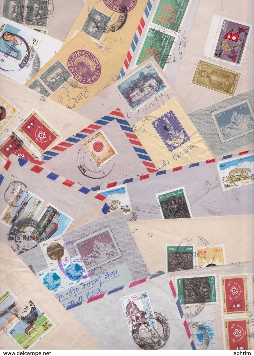 NEPAL - Beau Lot Varié De 172 Enveloppes Et Cartes Postales Timbrées - Stamped Air Mail Covers Picture Postcards Stamps - Népal