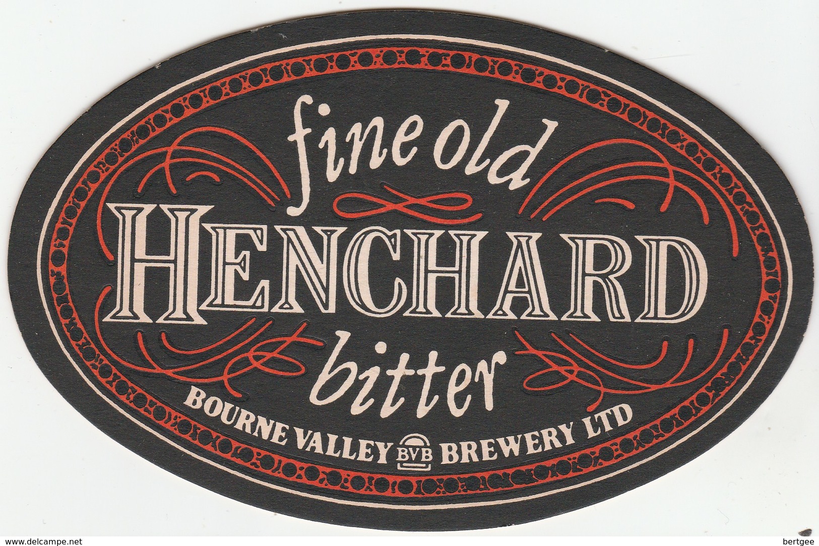 UNUSED BEERMAT - BOURNE VALLEY BREWERY (ANDOVER, ENGLAND) - HENCHARD BITTER (Cat 001) - (1983) - Portavasos