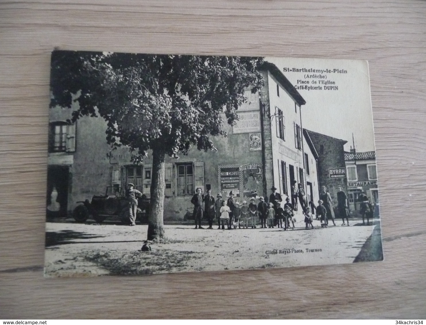 CPA  07 Ardèche Saint Barthelemy Le Plein Place De L'église Café épicerie Dupin TBE - Other & Unclassified