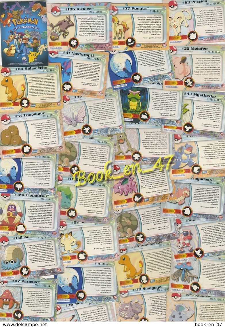 {61887} Pokémon Topps Trading Cards Lot 50 Cartes - Autres & Non Classés