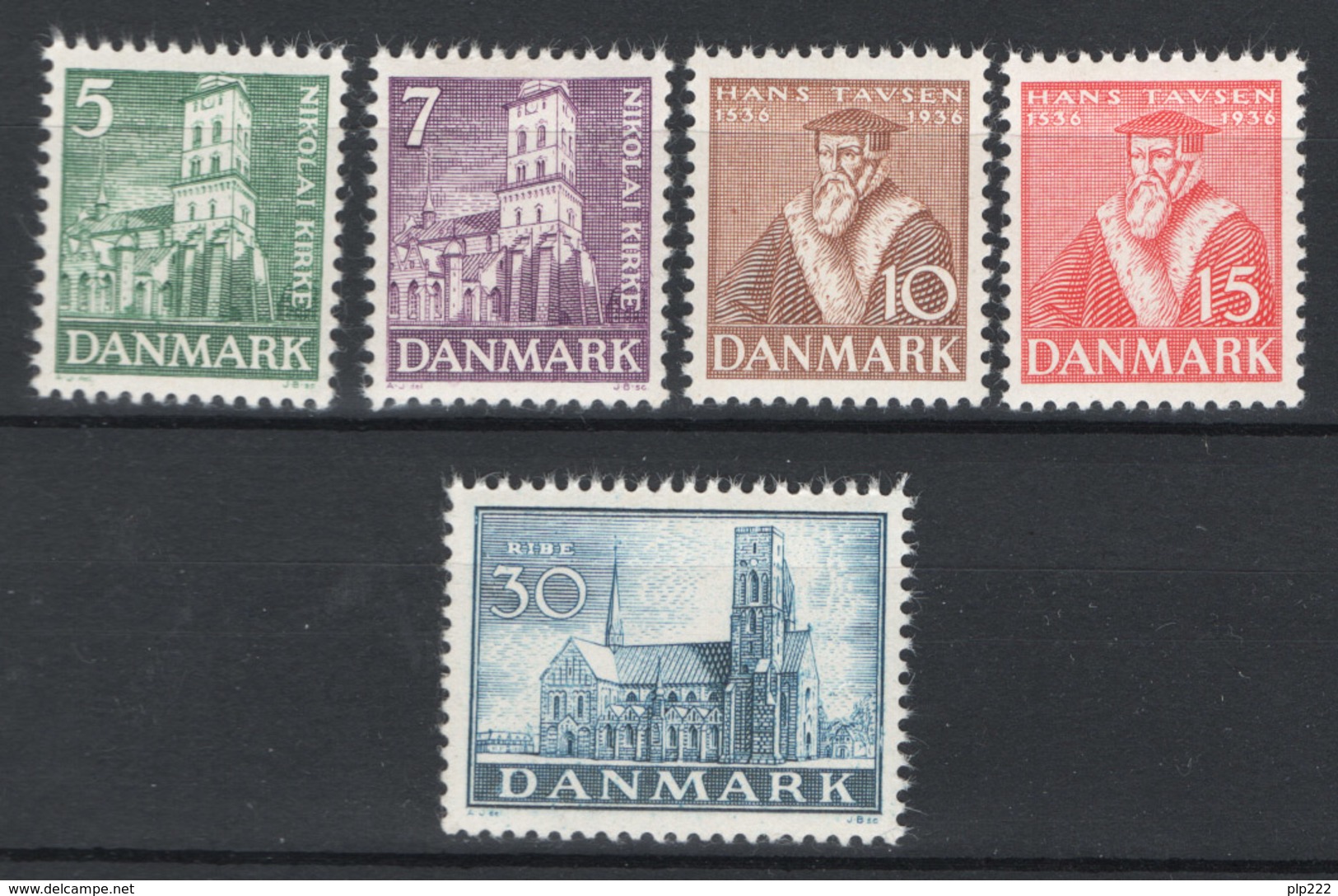 Danimarca 1936 Unif. 241/45 **/MNH VF - Unused Stamps