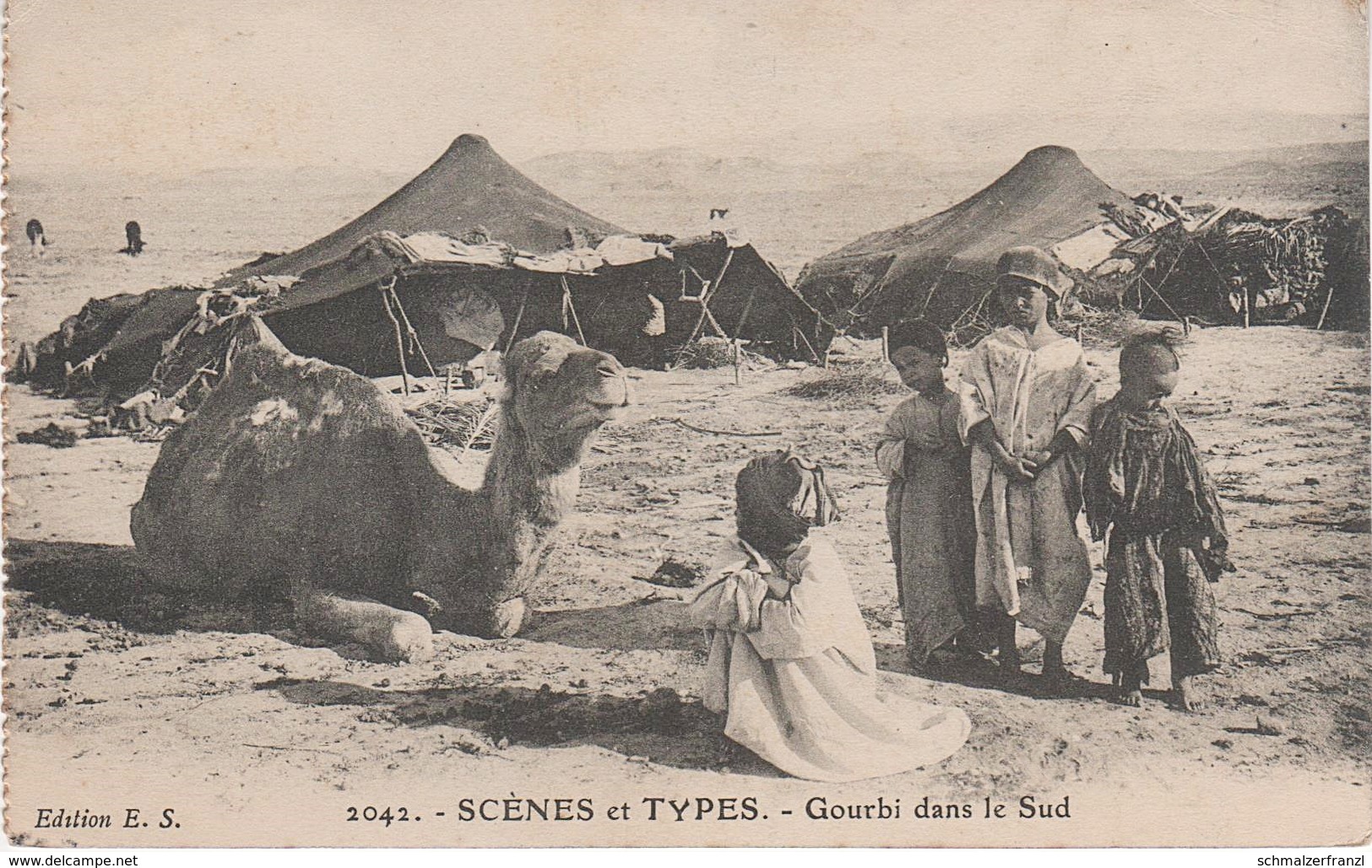 AK Scènes Types Gourbi Dans Sud Desert Bédouine Nomade Arabe Arab Arabien Afrique Africa Afrika Vintage Egypte Algerie ? - Afrique