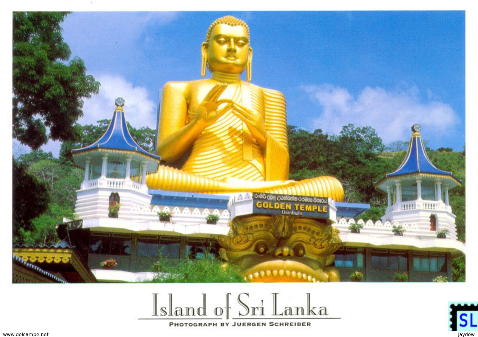 Sri Lanka Postcards, Golden Buddha, Dambulla, UNESCO, Postcrossing - Sri Lanka (Ceylon)