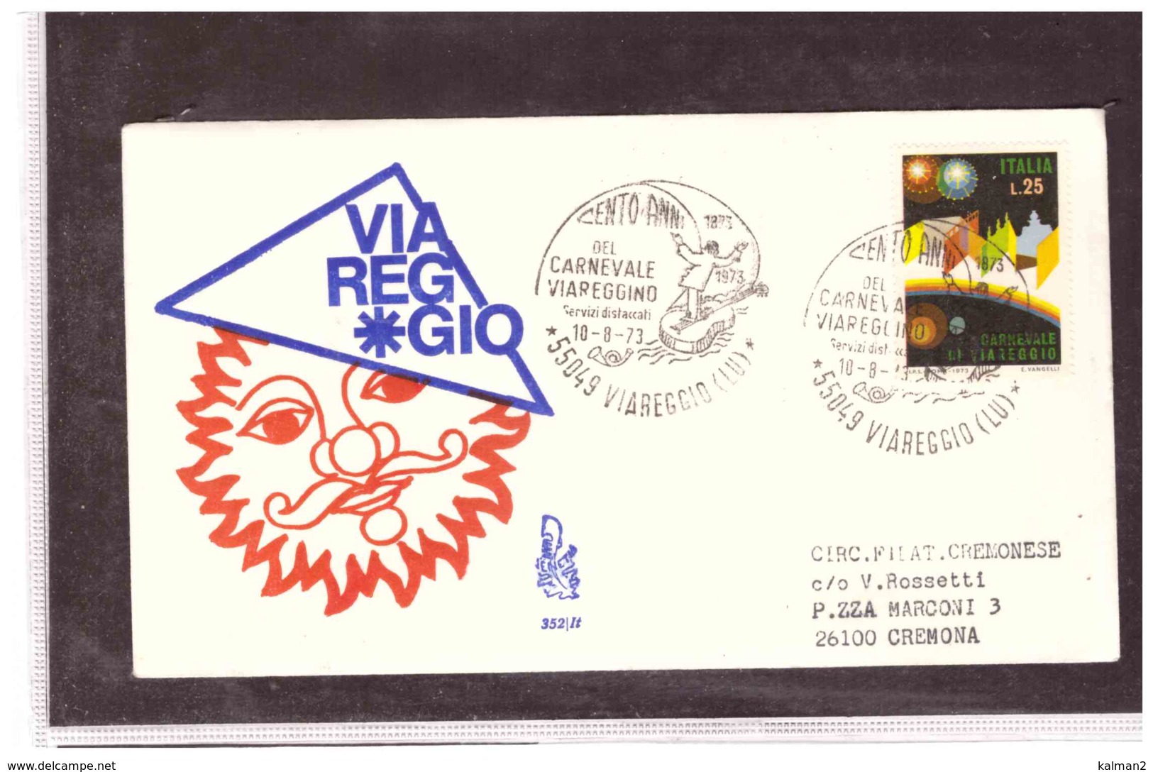 TEM5090   -   VIAREGGIO  10.8.1973   /    FDC  CARNEVALE DI VIAREGGIO - Carnevale