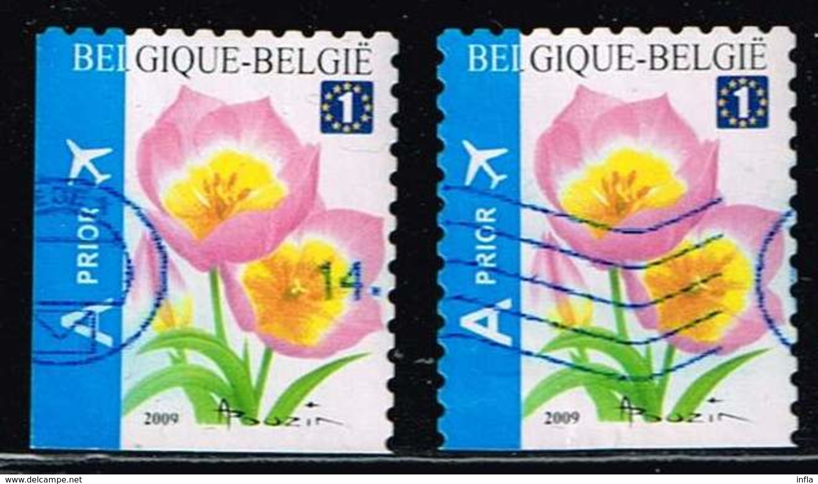 Belgien 2009, Michel# 3918 Eu + Du + Eo O Tulip Bakeri Selfadh. - Gebraucht