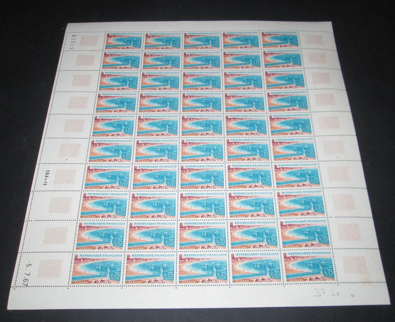 France 1967 Neuf** N° 1502 La Baule  Feuille Complète (full Sheet) - Feuilles Complètes