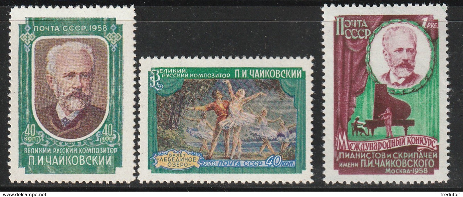 URSS - N°2028/30 **  (1958) Piotr Ilitch Tchaïkovski - Neufs