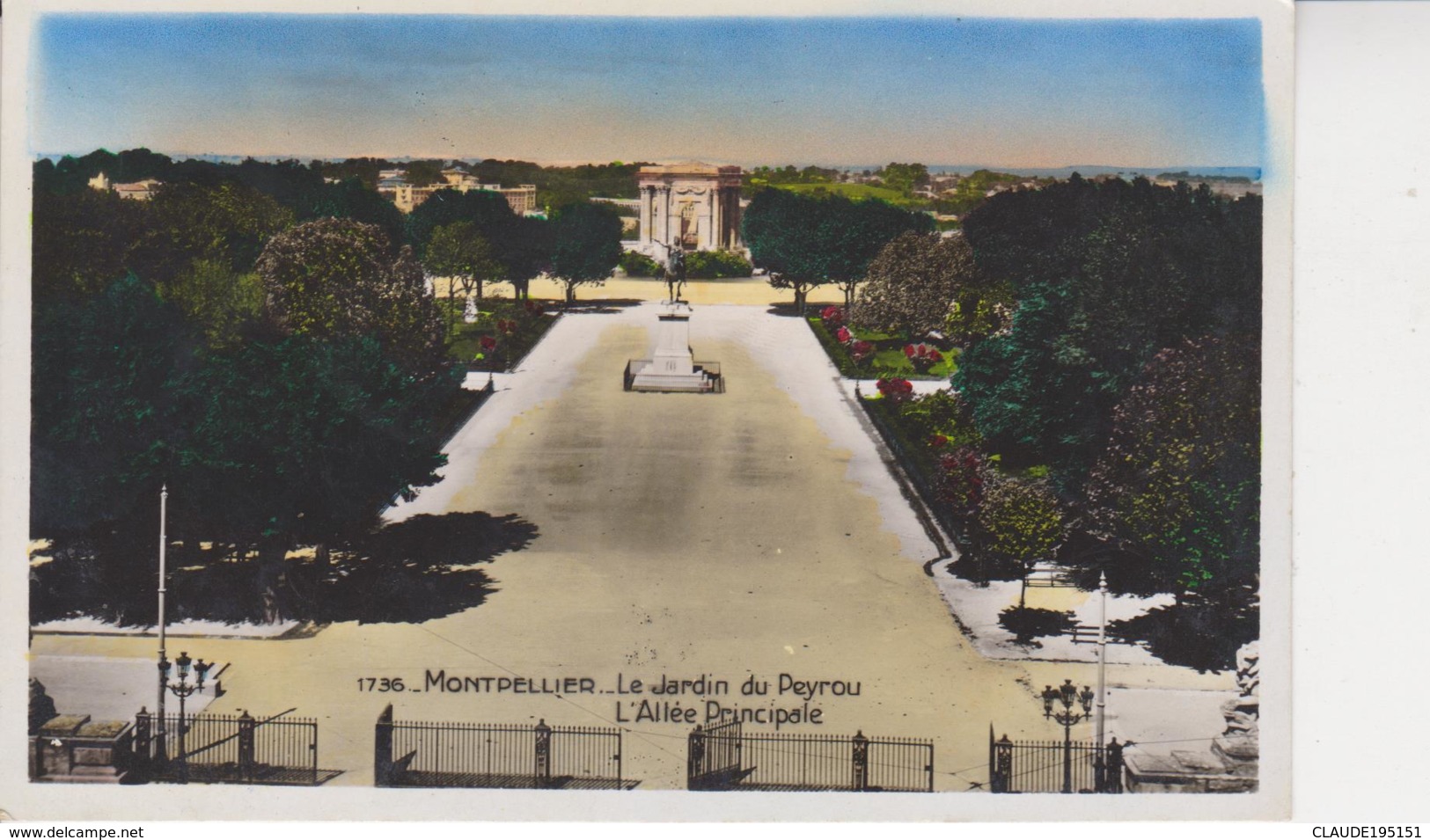 HERAULT     MONTPELLIER       LE JARDIN DU PEYROU L'ALLEE PRINCIPALE                 (EDITEUR LA CIGOGNE) - Montpellier