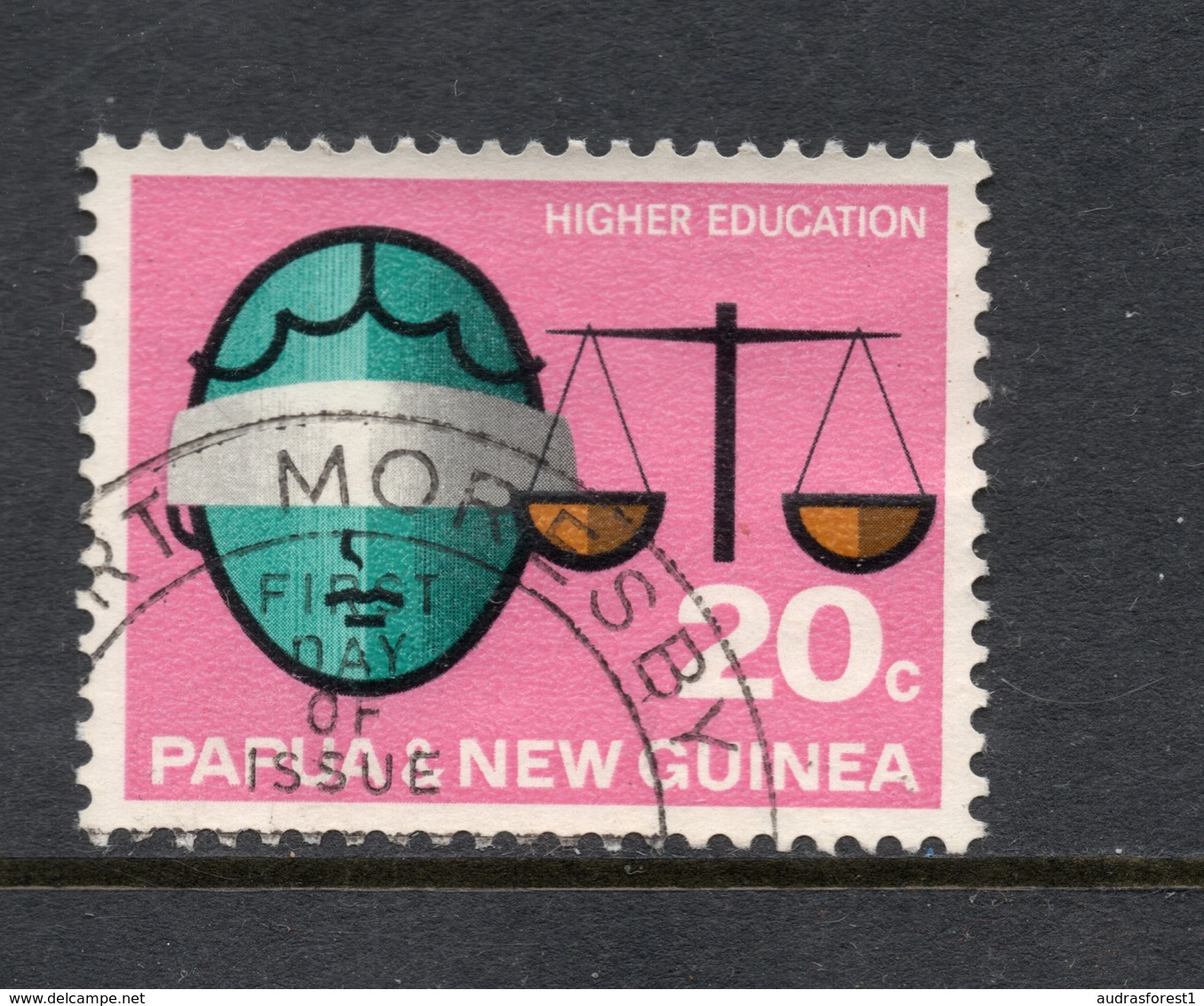 1967 PAPUA & NEW GUINEA HIGHER EDUCATION, Scales Of Justice 20c Stamp VERY FINE USED SG No. 108 - Papouasie-Nouvelle-Guinée