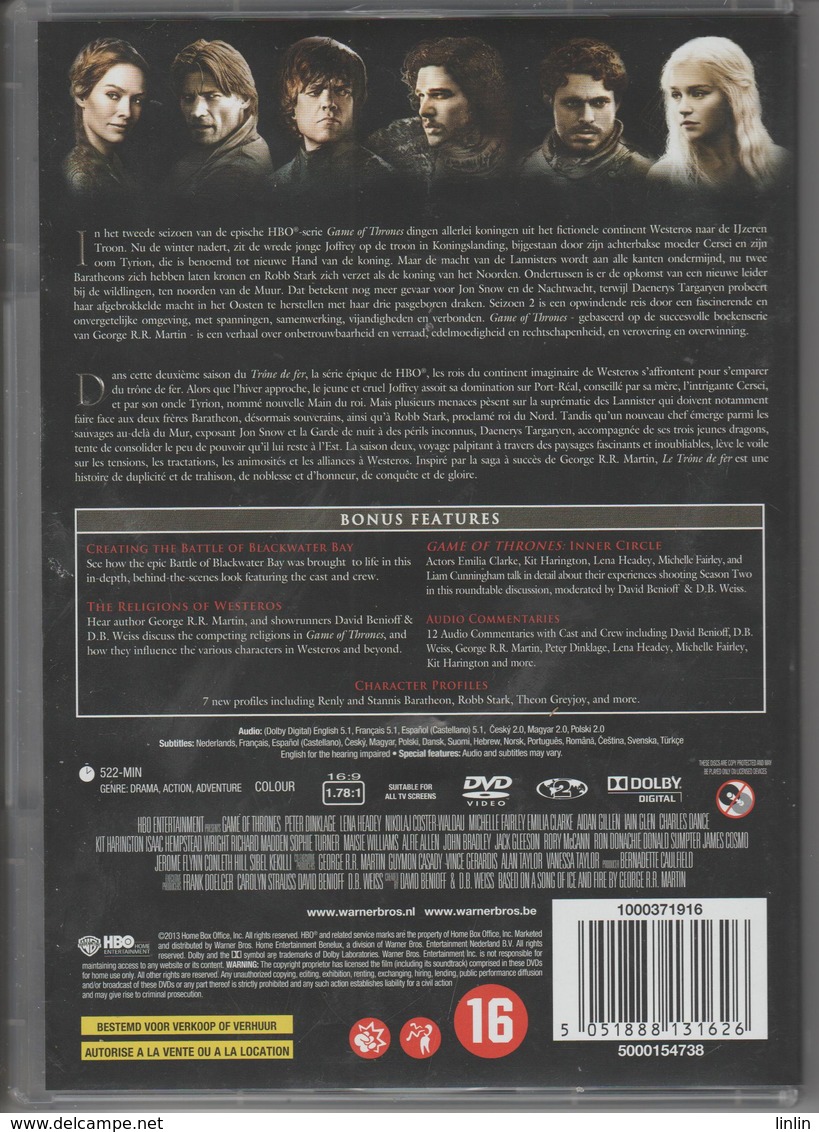 GAME OF THRONES - LE TRONE DE FER - SAISON 2 - DVD - TV-Reeksen En Programma's