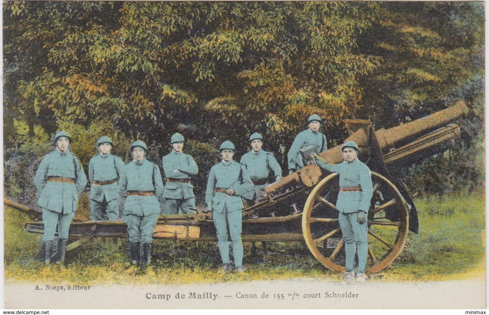Camp De Mailly - Canon De 155 M/m Court Shneider - Couleur - Matériel