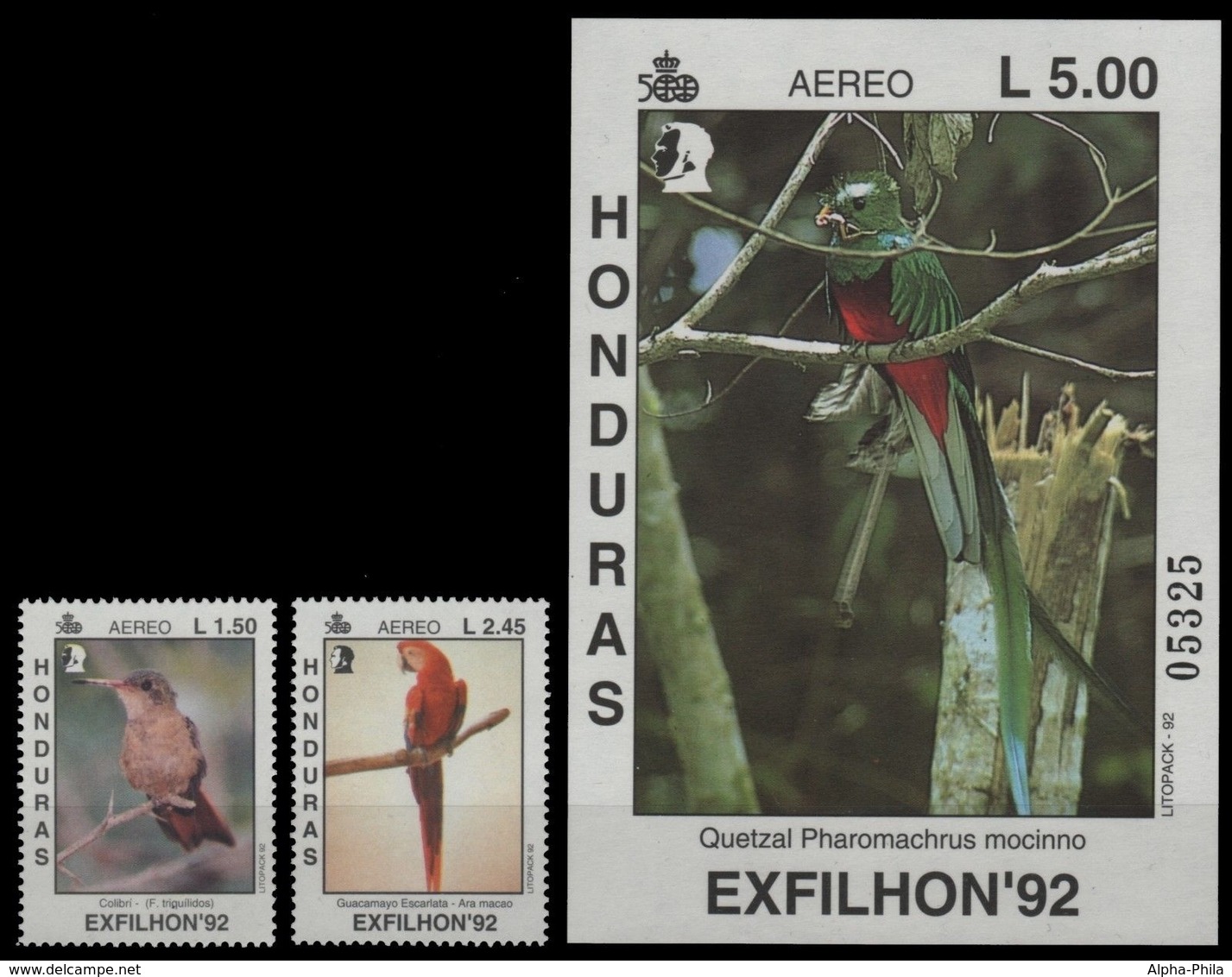 Honduras 1992 - Mi-Nr. 1161-1162 & Block 54 ** - MNH - Vögel / Birds - Honduras