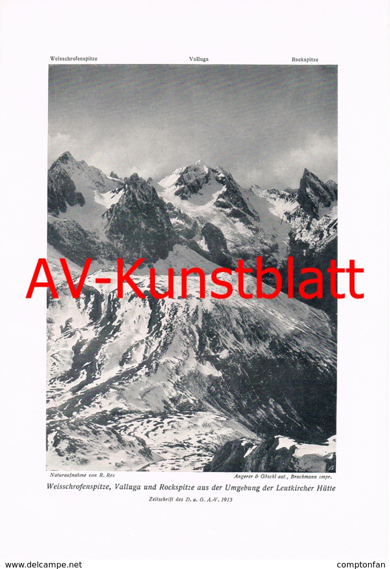 324 Weisschrofenspitze Lechtaler Alpen Kunstblatt 1913 !! - Autres & Non Classés