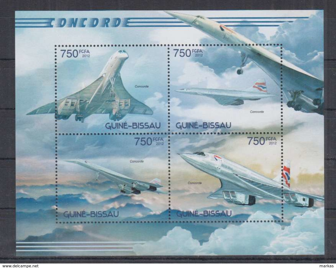 U89. Guine-Bissau - MNH - 2012 - Transport - Aviation - Planes - Concorde - Airplanes