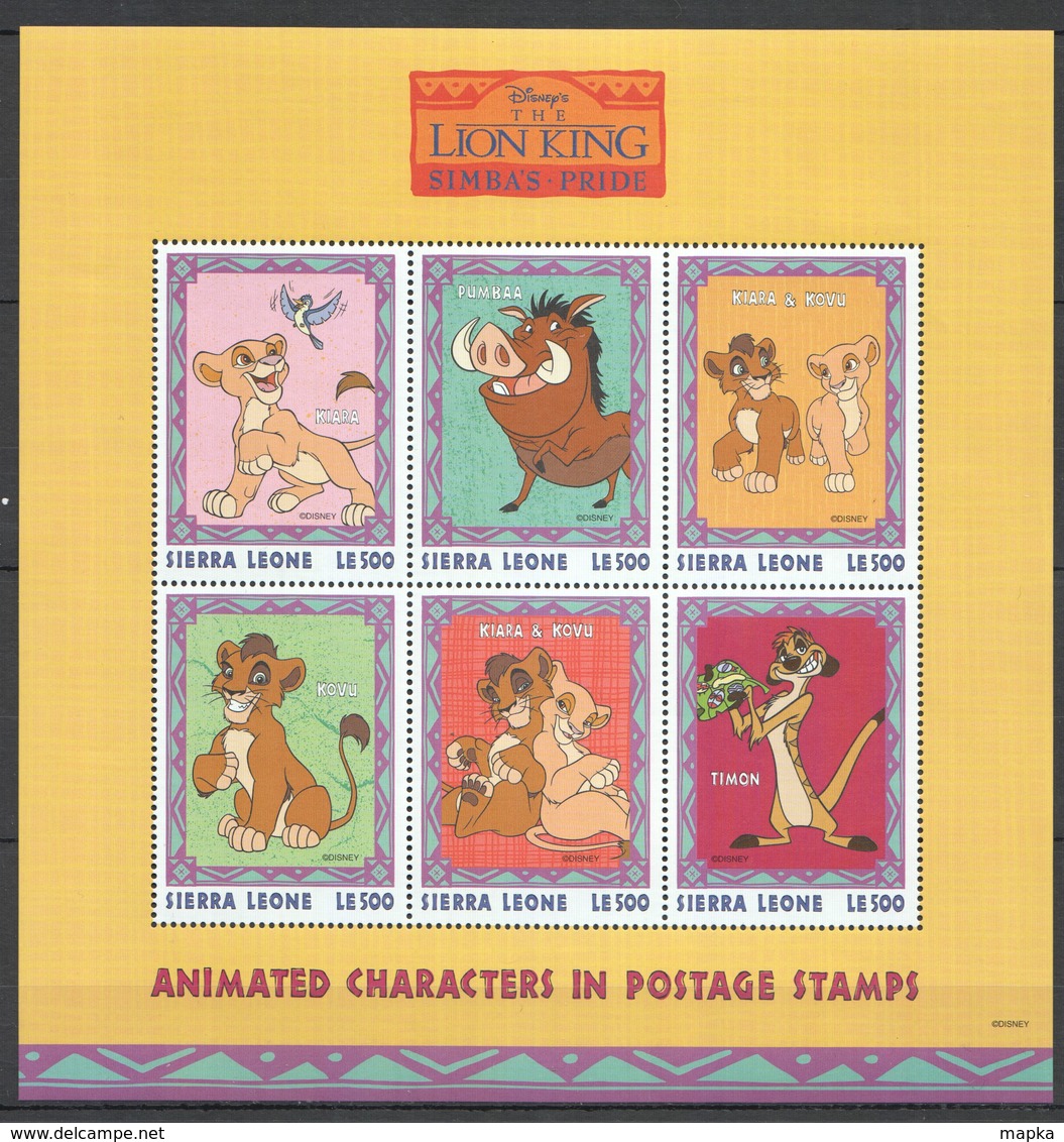 D299 SIERRA LEONE CARTOONS WALT DISNEY THE LION KING SIMBA'S PRIDE 1KB MNH - Disney