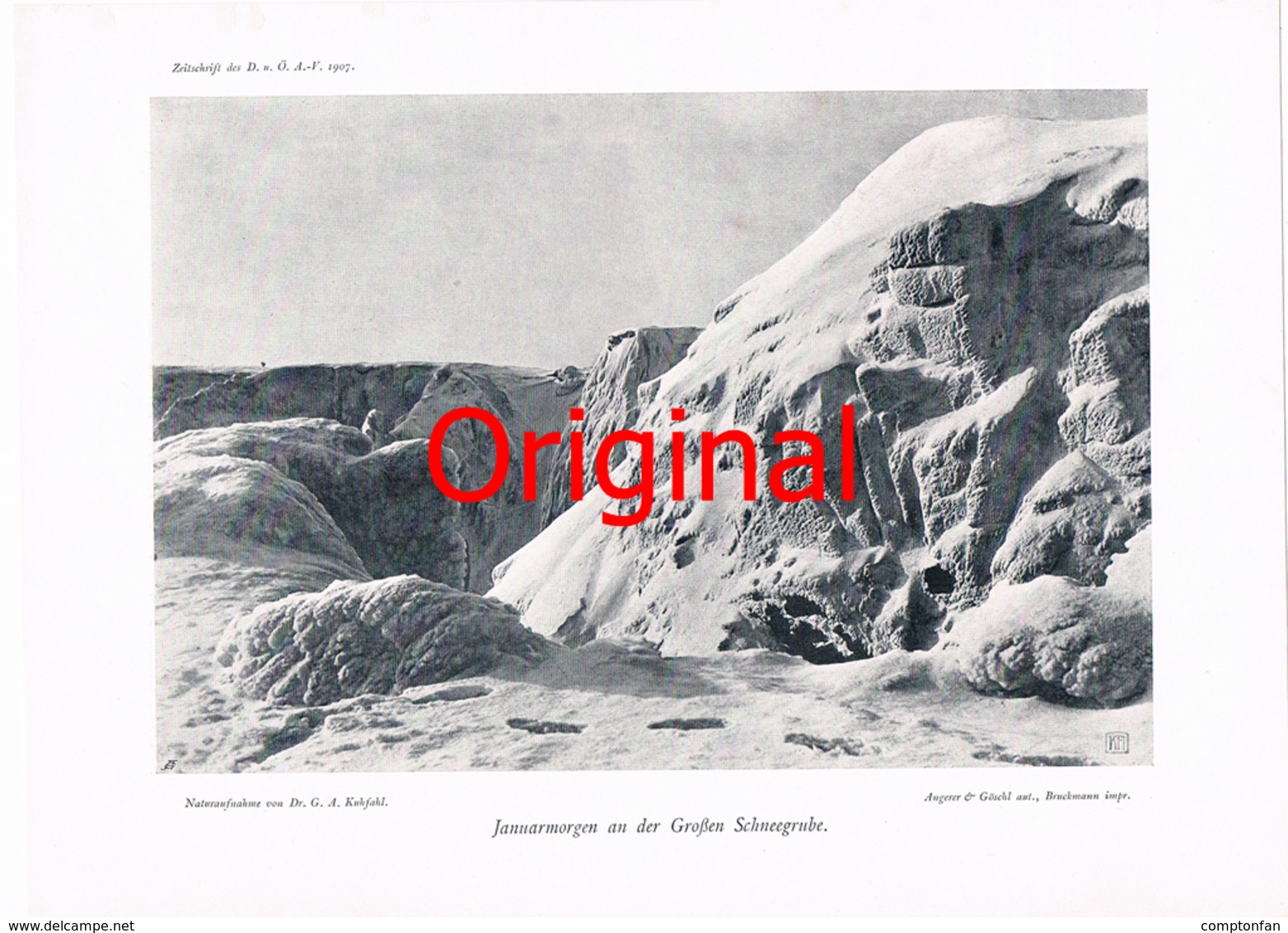 319-5 Riesengebirge Große Schneegrube Kunstblatt 1907 !! - Autres & Non Classés