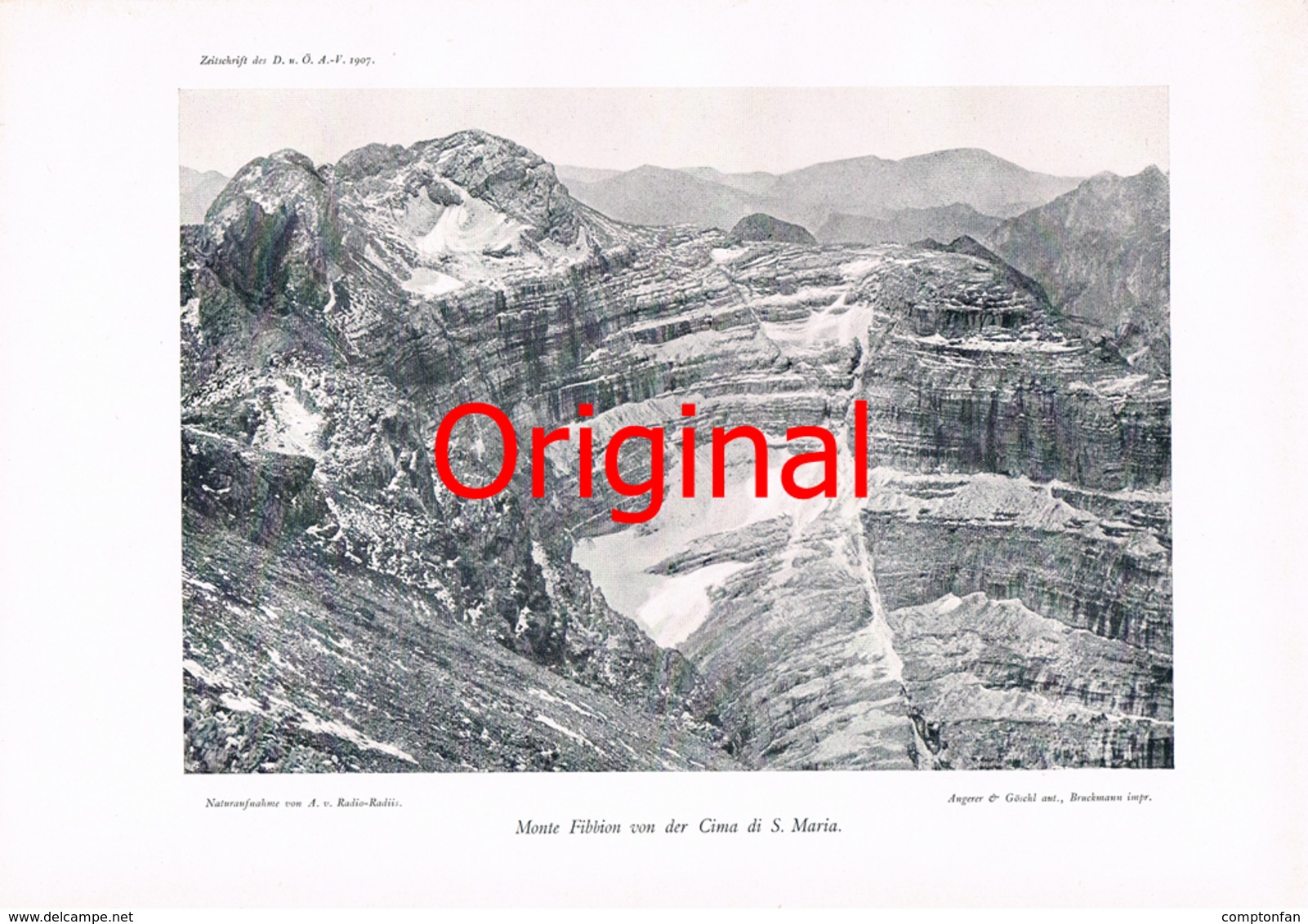 313-5 Brentagruppe Monte Fibbion Kunstblatt 1907  !! - Autres & Non Classés