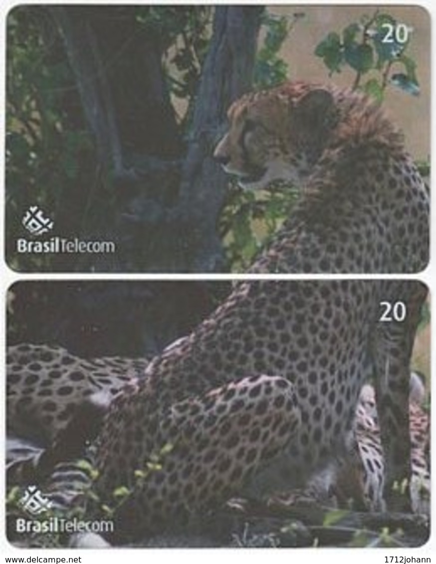 BRASIL G-779 Magnetic BrasilTelecom - Animal, Cat, Cheetah (Puzzle 1 Of 2) - Used - Brasilien