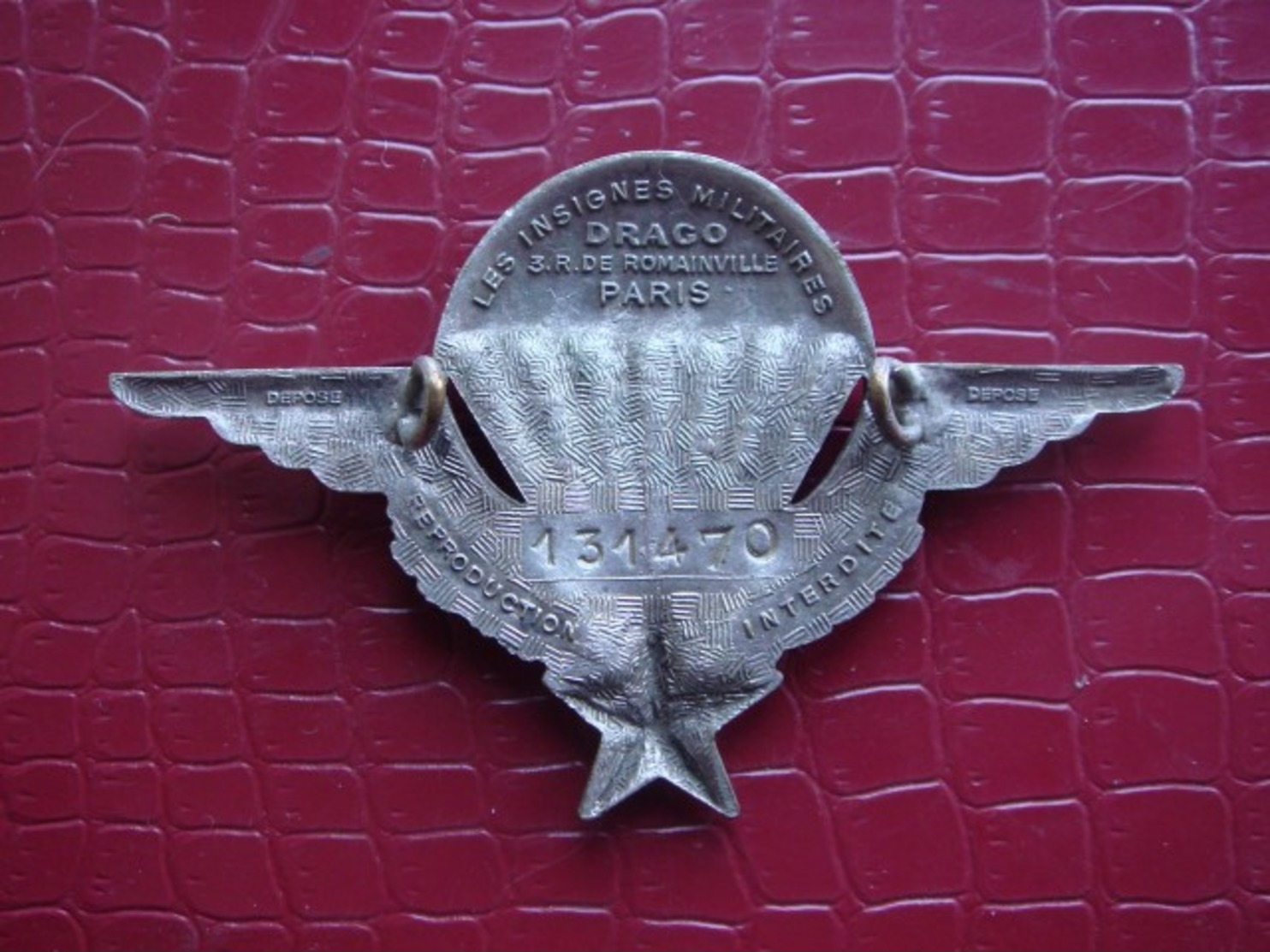 Brevet Parachutiste Matriculé ( Algérie 1957 ) . Drago Romainville - Army