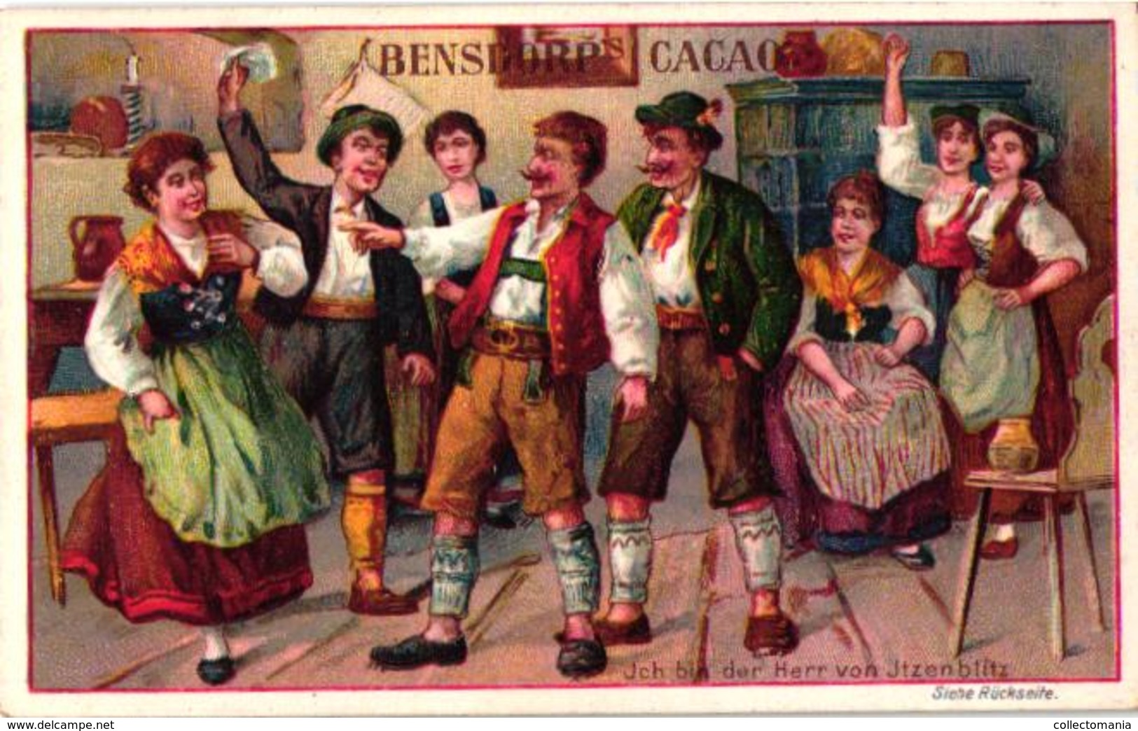 6 Cards Set Lltho C1900 Chocolate Bensdorp 7x11cm, Party Games GEZELLSCHAFTSSPIELE Very Good Edited Voor  Duitstaligen - Andere & Zonder Classificatie