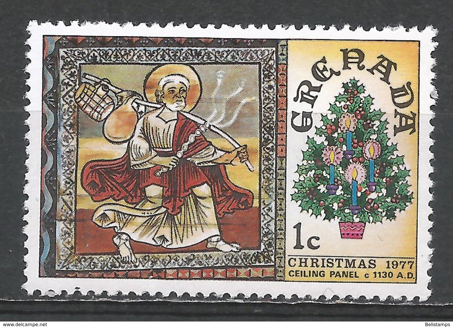 Grenada 1977. Scott #814 (MNH) Christmas, Ceiling Painting, St. Martin's Church, Zills * - Grenade (1974-...)