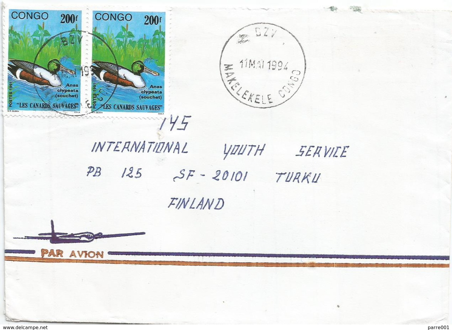 Congo 1994 Brazzaville Makelekele Northern Shoveler Duck Anas Clypeata Cover - Ducks