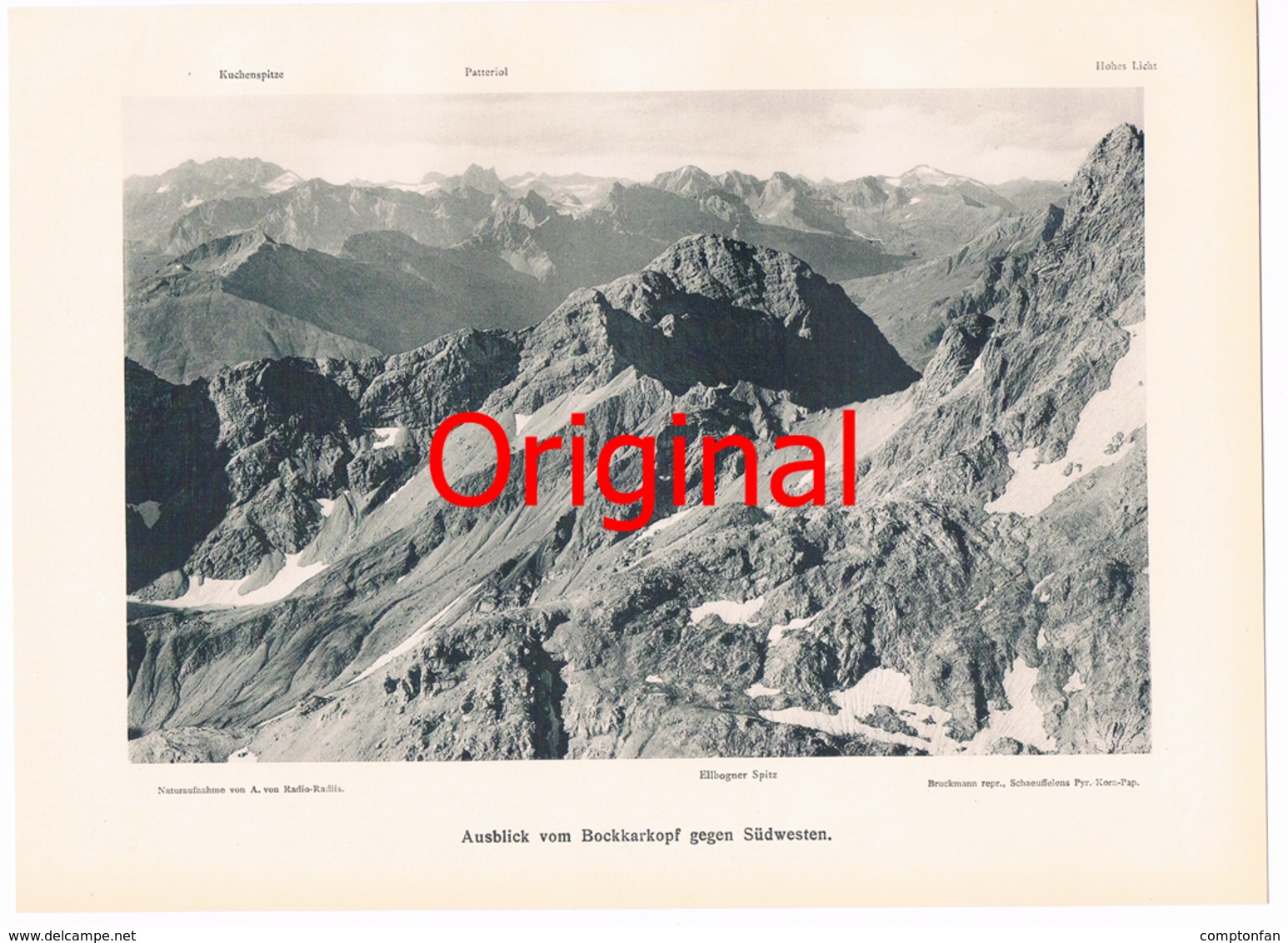 302-5 Allgäuer Alpen Bockkarkopf Kunstblatt 1907 !! - Sonstige & Ohne Zuordnung