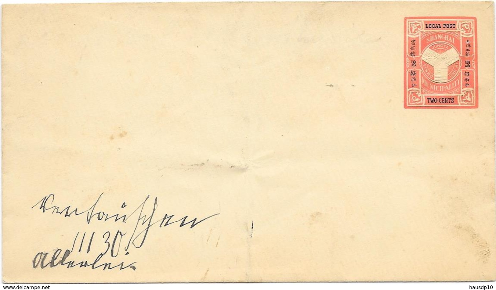 GA Letter Local Post Shanghai Two Cents - Lettres & Documents