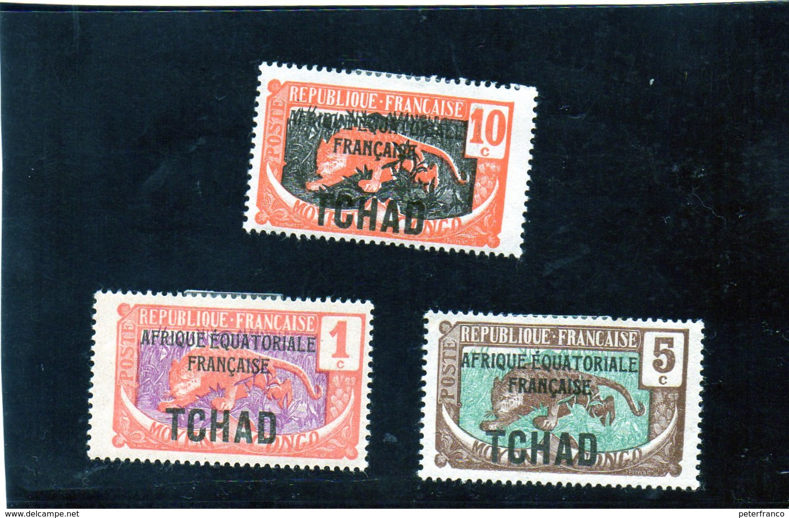B - 1924 Ciad - Leopardo (linguellati) - Unused Stamps
