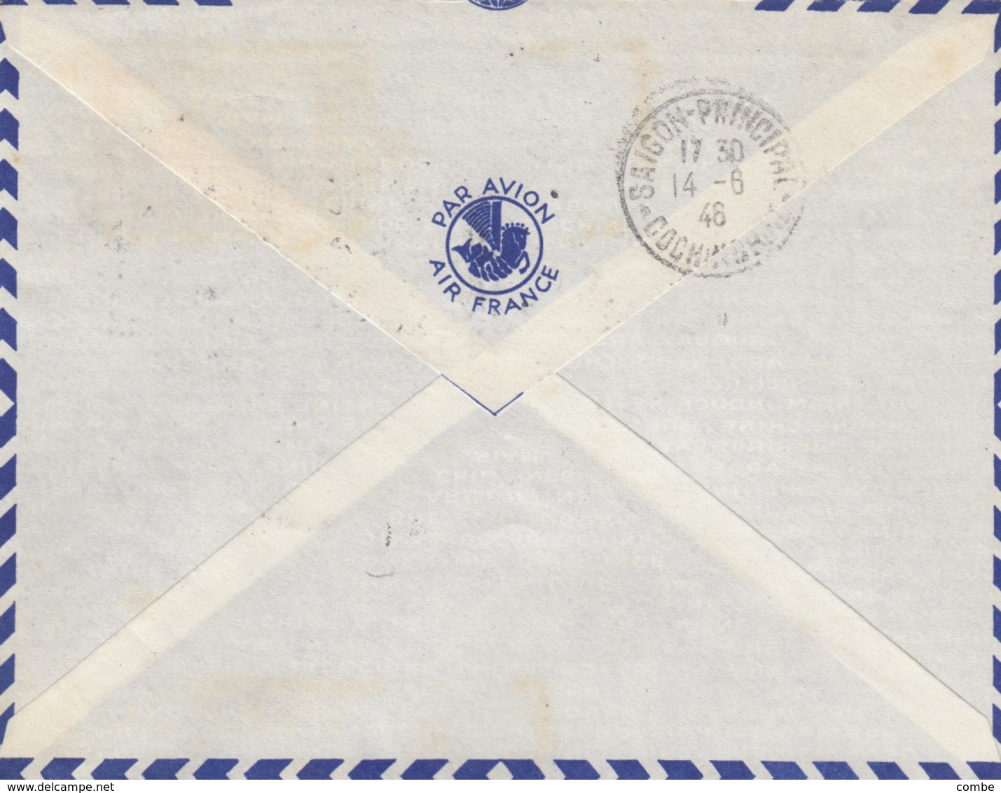 LETTRE.   1946 REOUVERTURE LIGNE FRANCE INDOCHINE . PARIS SAIGON - 1960-.... Lettres & Documents