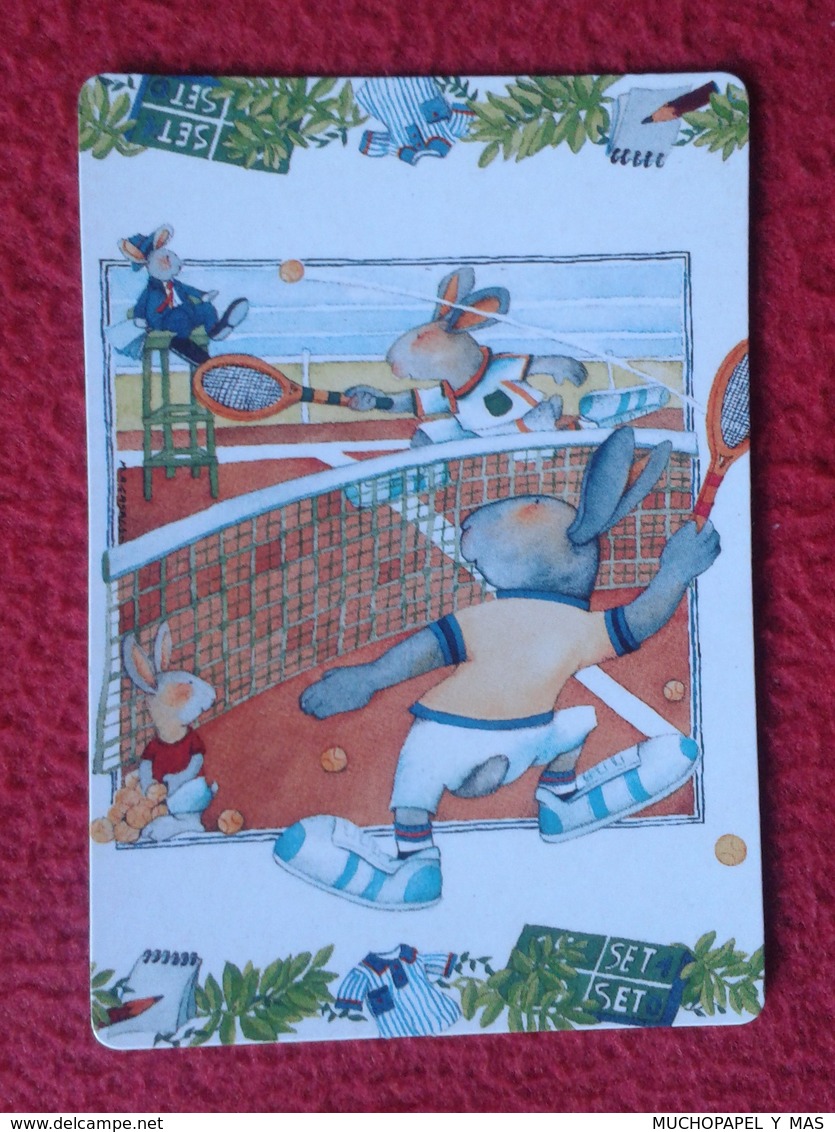 CALENDARIO DE BOLSILLO CALENDAR RABBIT LAPIN LIÈVRE HARE HASE LIEBRE CONEJO RABBITS CONEJOS JUGANDO AL TENIS TENNIS VER - Tamaño Pequeño : 2001-...