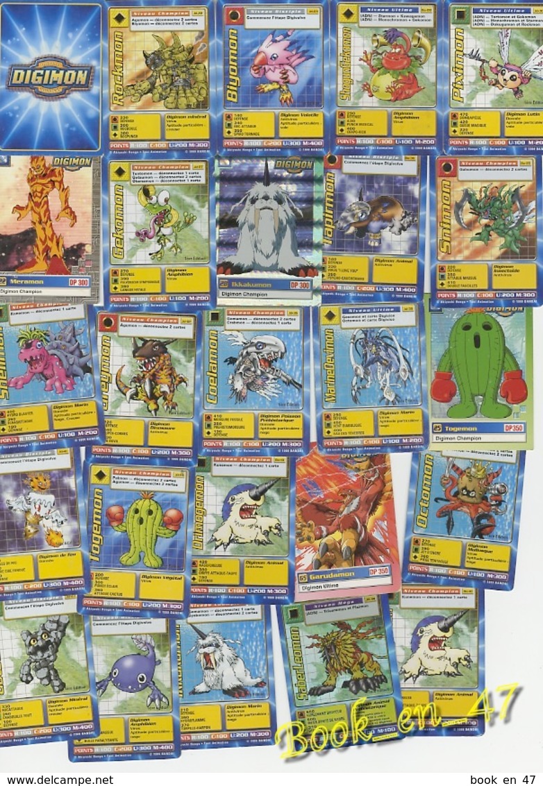 {61862} Digimon Lot 25 Cartes (b) - Autres & Non Classés